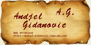Anđel Gidanović vizit kartica